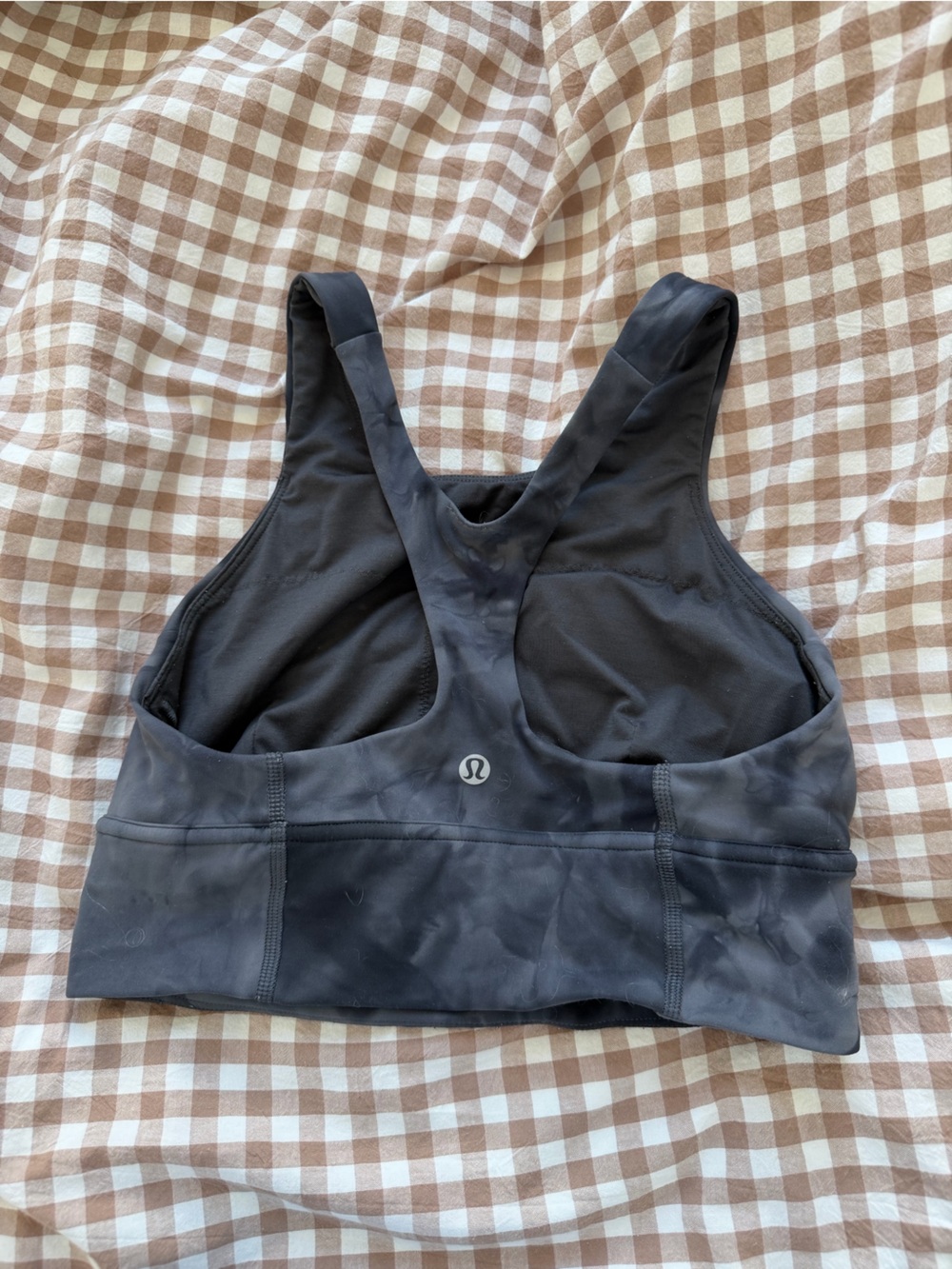 lululemon athletica Gray Black Tie-Dye Racerback Sports Bra